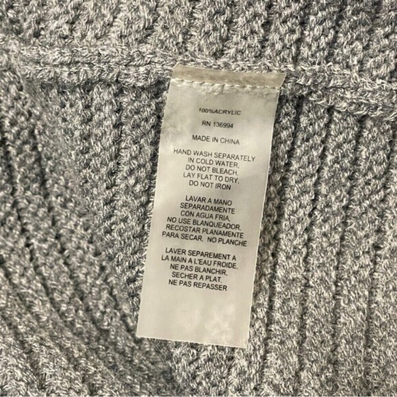SIONI Women's Cardigan Oversized Gray Ribbed Cozy Sweater Size Large - Picture 8 of 9